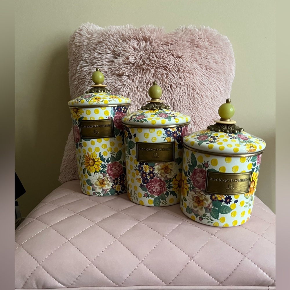 Mackenzie-Childs Retired NWT Buttercup Canister Set Small,Medium,Large 💕 - Picture 4 of 10